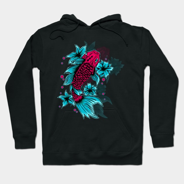 Betta Fish Illustration Hoodie by Marciano Graphic